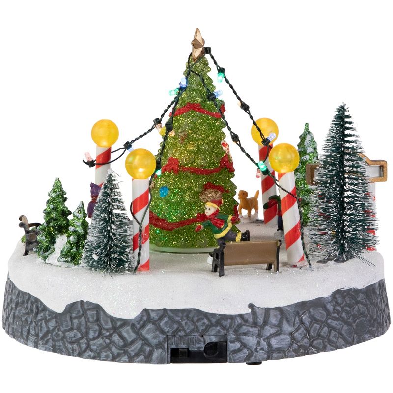 Northlight 9" Animated and Musical Ice Skaters Christmas Scene LED Lighted Village Display, 5 of 7