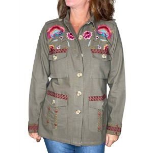 Women's Embroidered Shirt Jacket - Avani Del Amour - 1 of 3