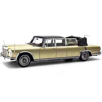 1965-1981 Mercedes Benz 600 Pullman Landaulet Limousine Convertible w/Functional Softtop Gold Ltd Ed 1/18 Diecast Model Car CMC