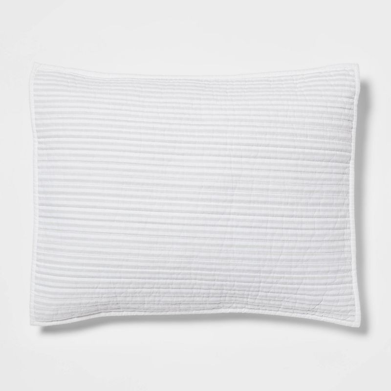 Reversible Cotton Stripe Quilt Sham - Threshold™, 1 of 5
