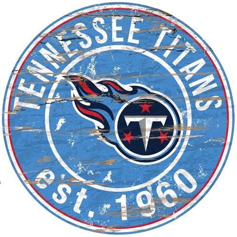 Nfl Tennessee Titans Fan Creations Round Distressed Sign : Target