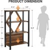 3-Tier Led Book Shelf, Bookcase with Open Display Shelves, Freestanding Bookshelf, for Home Office Living Room, Grey - 2 of 4