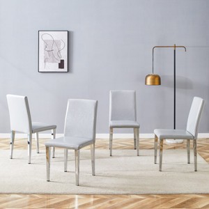 Dining Chair Set Of 4,PU Dining Chairs With Metal Legs,Armless Dining Chairs,Dining Chairs For Dining Room,Living Room-Cuddlewood - 1 of 4