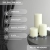 Assorted Pillar Candles Set of 3 ¨C Sizes 3", 4", 8" Unscented Dripless Large Candles, Rustic Style Long Burning for Weddings, Home Decor ¨C Ivory - 3 of 4