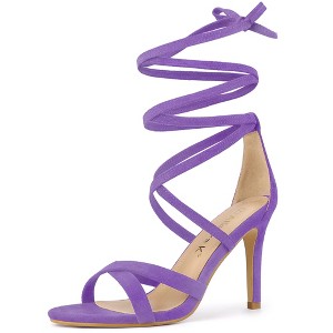 Allegra K Women's Lace-Up Stiletto High Heels Sandals - 1 of 4