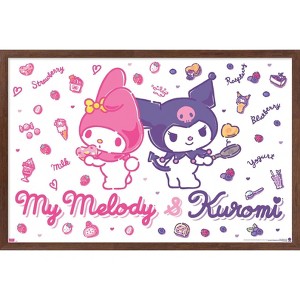 Trends International Hello Kitty and Friends: 23 My Favorite Flavor - My Melody & Kuromi Framed Wall Poster Prints - 1 of 4