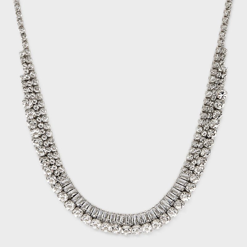 Stone Chain Necklace - Silver, 1 of 5
