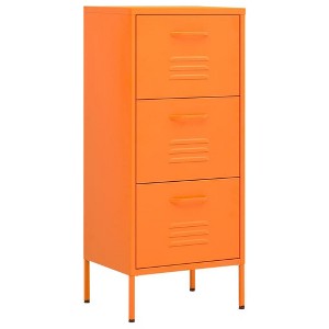 vidaXL Storage Cabinet Steel Medium Adjustable Feet - Orange - 1 of 4