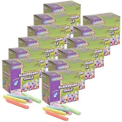 Pacon Blackboard Chalk 5 Assorted Colors 3/8" x 3-1/4" 60 Pieces Per Pack 12 Packs (CK-1761-12)