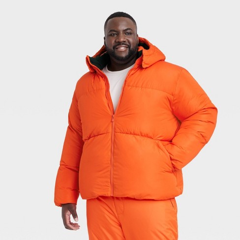Men's Big Heavy Puffer Jacket - All In Motion™ Red Orange 2XL