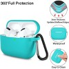BONGEEK AirPods Pro Case Cover,Soft Silicone Protective Cases Cover Skin for Apple AirPod Pro 2 Charging Case Keychain Front LED Visible,Teal - 4 of 4