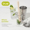 True 3-Piece Barware Set with 7 Cocktail Recipes and Measurements Printed on Mixing Glass, Glass and Stainless Steel, Multicolor - 4 of 4