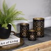 Northlight Laser-Cut Iron Votive Candle Holders - 6.25" - Black and Gold Finish - Set of 3 - 3 of 4