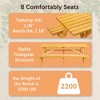 GDFStudio Cronin Outdoor 75" Wooden Rectangle Picnic Table with Built-in Benches and Umbrella Hole - 4 of 4