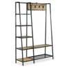 Hampton Hall Tree Wood and Frame Brown/Black - Steve Silver Co.: Mango Wood, Iron Hooks, Shoe Storage - 3 of 4