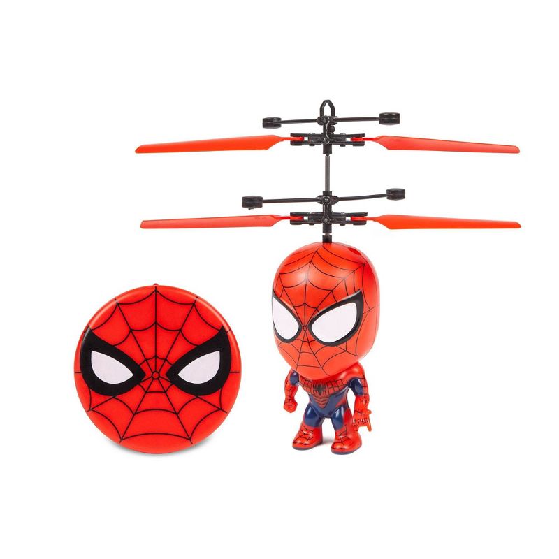 World Tech Marvel 3.5&#34; Spider-Man Flying Figure IR Helicopter, 1 of 6