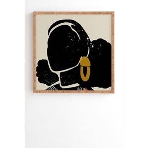 Domonique Brown Black Hair No. 4 Framed Wall Art Bamboo - Deny Designs - 1 of 4