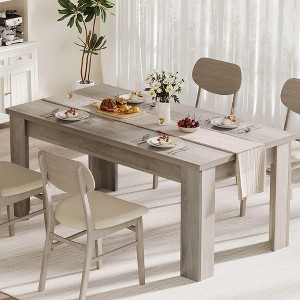 63" Dining Table for 4-6, Farmhouse Dinner for 4, Dinner Table, Kitchen with Large Tabletop, Rectangular Dining Room - 1 of 4