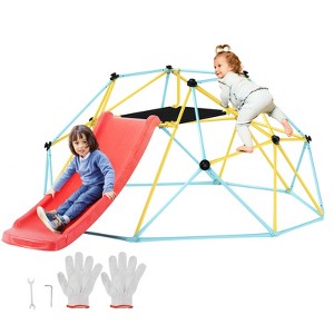 VEVOR Climbing Dome, for Kids 3 to 9 Years Old,8FT Geometric Dome Climber with Slide,Jungle Gym Supports 600LBS and Easy Assembly,with Climbing Grip - 1 of 4