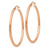 Black Bow Jewelry 2.5mm, 14k Rose Gold Polished Round Hoop Earrings, 45mm (1 3/4 Inch) - 2 of 4