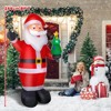 Itopfox 8ft Christmas Inflatable Santa Claus with Built in LED Lights Large Outdoor Blow Up Santa for Yard Lawn Patio Holiday Decoration 1 Piece - 2 of 4