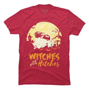 Men's Design By Humans Halloween Camping Witches Hitches Funny By RedBirdLS T-Shirt - 1 of 4