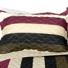 Slickblue Handmade Reversible Quilt with Shams, Quilt Set, Horizontal Stripes 3 Options, 3 Piece - 2 of 4
