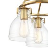 Possini Euro Design Bellis Modern Industrial Ceiling Light Semi Flush Mount Fixture 14 1/2" Wide Plated Soft Gold 3-Light Clear Glass for Bedroom Home - 3 of 4