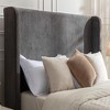 Sapphtopaz Modern Bed Frame with Wingbacks Headboard Upholstered Platform Bed with Solid Wood Feet for Bedroom,No Box Spring Needed - 3 of 4