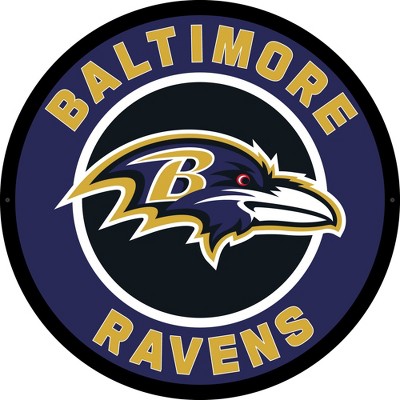 Evergreen Ultra-Thin Edgelight LED Wall Decor, Round, Baltimore Ravens- 23 x 23 Inches Made In USA