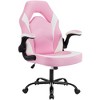 FURNIinspire Task And Office Chairs Pu Leather Office Chair Swivel Computer Gaming Chair With Lumbar Support, Pink And White, 25"*28"*46" - 2 of 4