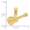 Black Bow Jewelry 14k Yellow Gold Satin & Diamond Cut 2D Acoustic Guitar Pendant, 20mm - 4 of 4