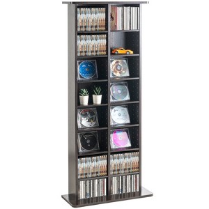 VEVOR Media Storage Cabinet, 8-layer DVD Shelf Holds up to 464 CDs, Adjustable CD Shelves 16 Compartments, Protects & Organizes Music, Movie - 1 of 4