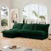 Upholstered Sectional Sofa, 3 Seater Armless Sectional Sofa with Reversible Ottoman, Sectional Sofas with Corduroy Fabric-Cuddlewood - 3 of 4