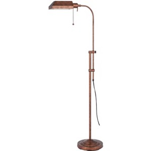 Cal Lighting 100W Pharmacy Floor Lamp W/Adjust Pole - Rust - 1 of 2
