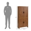 NicBex 64 Inch Tall Kitchen Pantry Storage Cabinet with 4 Doors and 3 Adjustable Shelves for Dining Room,Bathroom,Kitchen,Oak - image 3 of 4