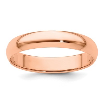 Black Bow Jewelry 2mm to 6mm 14K Rose Gold Lightweight Half Round Standard Fit Band