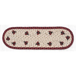 Earth Rugs Ladybug Oval Stair Tread 27"x8.25" – Nature-Inspired Jute Rug - 1 of 3
