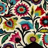 RLF Home Fiesta Floral Petticoat Window Treatment High Quality Valance 3" Rod Pocket 50" x 15" Black/Multicolor - 3 of 3