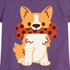 Girls' - Instant Message - Corgi with Bone Fitted Short Sleeve Graphic T-Shirt - 2 of 4