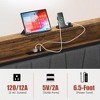 NicBex Queen Upholstered Bed Frame with LED and Charging Station,Platform Bed with Headboard and 2 Drawers,No Box Spring Needed,Easy Assembly,Brown - 4 of 4