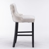 DOMETOUR Velvet Upholstered Wing-Back Barstools with Button Tufted DecorationBand Chrome Nailhead Trim Leisure Style Bar Chair Set of 2 - 4 of 4