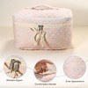 Unique Bargains Women's Cotton Large Travel Aesthetic Cute Rabbit Pattern Makeup Bag Pink 1 Pc - 3 of 4