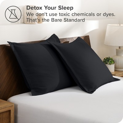 Ultra-Soft Black Microfiber Euro Pillow Sham Set