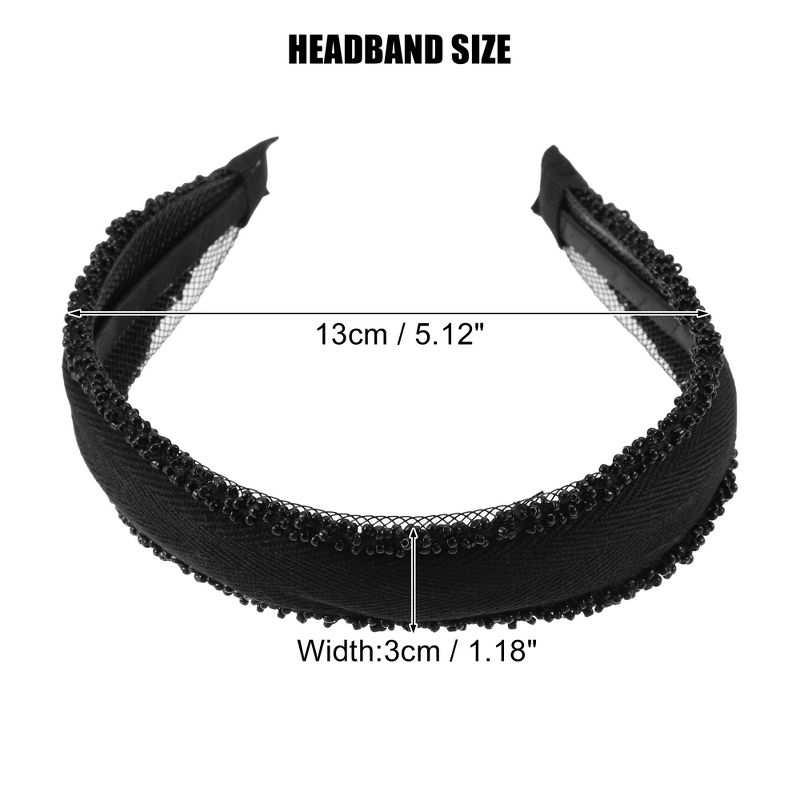 Unique Bargains Women's Bling Beaded Headbands Accessories Hairband 1.18 Inch Wide 1 Pc, 4 of 7