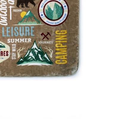 Hi Pile Camping Adventure Oversized Fleece Throw Blanket