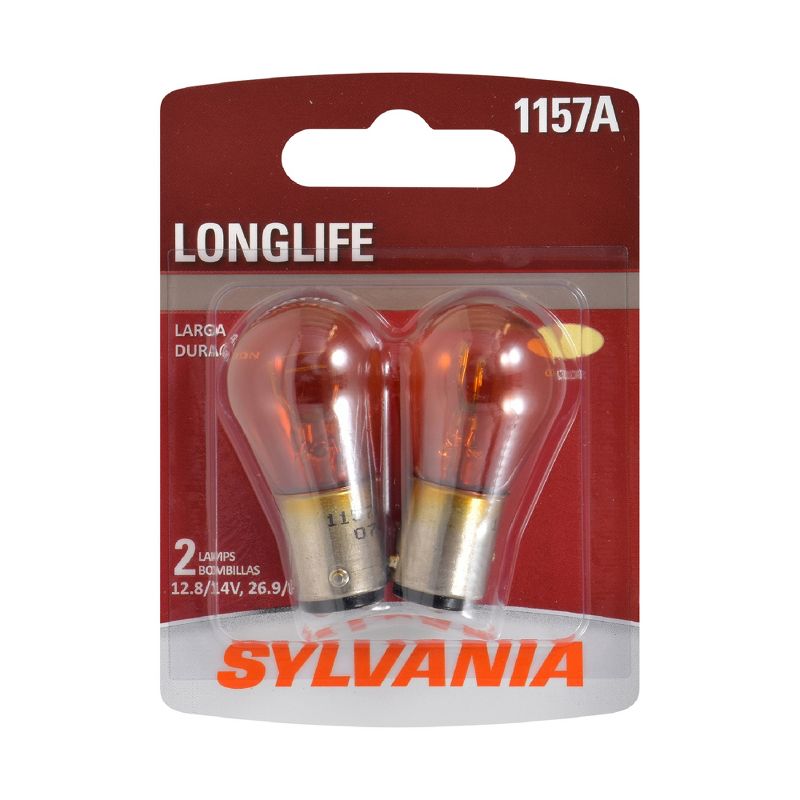 SYLVANIA 1157A Amber Long Life Miniature Bulb, (Contains 2 Bulbs), 1 of 3