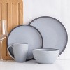 Stone Lain Tina 16-Piece Stoneware Dinnerware Set, Service for 4, Blue and Grey - 2 of 4