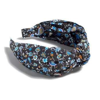 Shiraleah Black and Blue Floral Print Knotted Headband