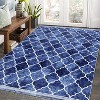 Acekool Washable Runner Rug 2x6: Non-Slip Boho Geometric Rug for Kitchen, Hallway & Entry – Navy Blue, Foldable Design - 2 of 4